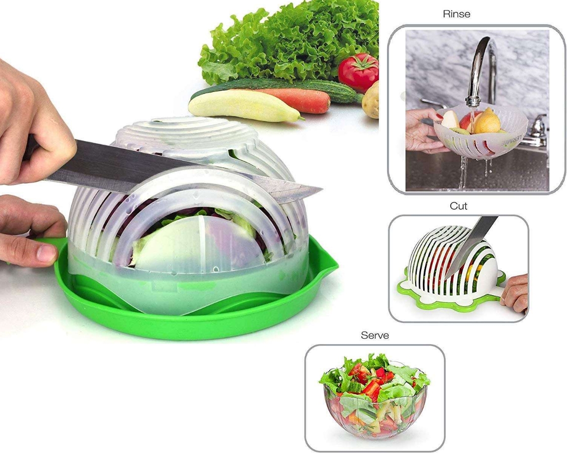 Chopper Vegetable Salad Cutter Cutting Bowl Vegetable Slices Cut